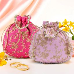 kuber industries Women Pink, Pink Potli-picture-6