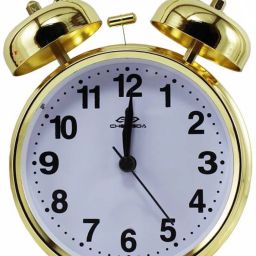 Analog Round Alarm Clock Twin Loud Bell (GOLD 16cm * 12 cm* 6 cm) Clock-17