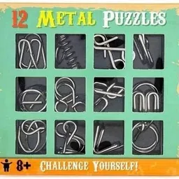 crazybuy Brain Teasers Stainless Steel Metal Puzzle, Set of 12 Pieces-picture-7