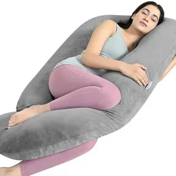 ULTRA SOFT J SHAPE Microfibre Solid Pregnancy Pillow Pack of 1-image-52