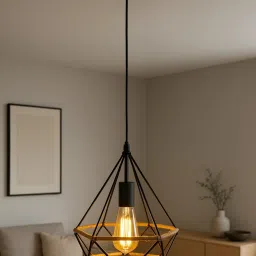 Diamond Shape Rope Shade Hanging Pendant Light Decorative Jhumar lamp Rod Aluminium Light Hanging Chain Rod-image-16