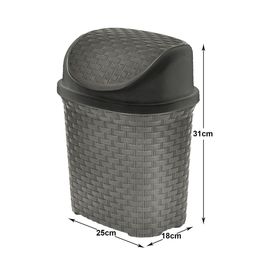 Kuber Industries Set Of 2 Brown & Grey Solid Dustbin image 4