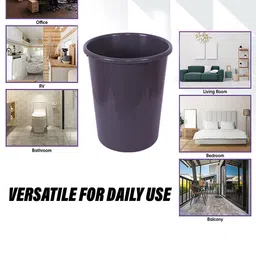 Kuber Industries Purple 2 Pieces Plastic Garbage Open Garbage Dustbins - 10 L Each image 5