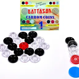Dattson Attractive PVC Carrom Coins with one Premium Striker Carrom Pawns-image-26