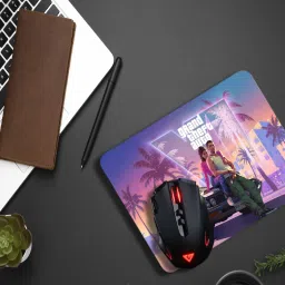 Inkaura Printed Mousepad GTA 6 Design Non-Slip Base & Smooth Surface For Gamers 9x7 Inch Mousepad-19