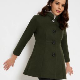 Wool Solid Coat For Women-image-29