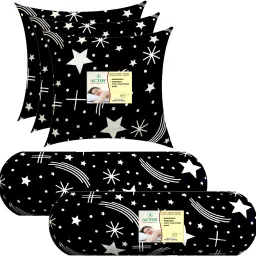 3 Cushion And 2 Microfibre Geometric Bolster Pack of 5-image-63