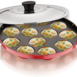12 Cavities Non Stick Appam maker with Lid and Appam pan with lid , paniyarakkal with lid Side Handle/ kulipaniyaram pan nonstick/ appe/ aapee ka sacha/ panniyaram kadai/ Paniyarrakal/Paniyaram/Appam Pan/Appam Maker/Pan Cake/guntapongadalu pan/appam kadai/Ponganal Maker/idali Maker/idali Pan kadai/litti maker/unniyappam chatti non stick/ unniyappam chatti Paniarakkal with Lid with Lid 0.5 L capacity 24 cm diameter Appachatty with Lid 0.5 L capacity 23 cm diameter-15