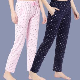 Pack of 2 Pack of 2 Cotton Printed Women Pyjama Women Pyjama-image-36