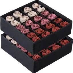 24 Cell Closet Cabinet Organizer Underwear Storage Box for Storing Socks Pack 2 Drawer Divider-picture-13