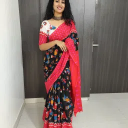 Printed Ikkat Pure Cotton Saree-picture-8