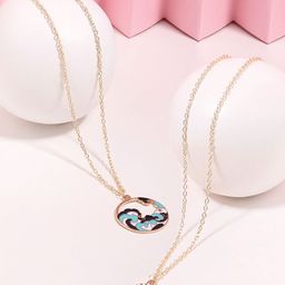 Zaveri Pearls Set Of 2 Gold-Plated Enamelled & AD Studded Butterfly Pendants With Chains-image-76