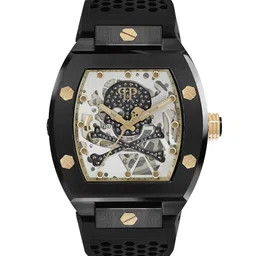 PHILIPP PLEIN Men Printed Dial & Textured Straps Analogue Automatic Watch PWBAA0521 image 1