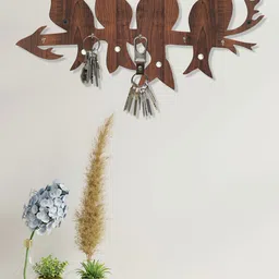 RANDOM Set of 2 Brown Solid Birds Wall Hanging Key Holder-2
