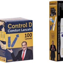 Control D Adjustable Lancing Device-1 with 100 Lancets Painless Prick Technology with accurate Penetration and comfortable grip Glucometer Lancets image 2