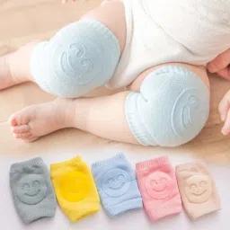 Smiley Baby Knee Pads for Crawling | Elbow Safety Protector 2 Pairs JMD KNEE PAD PACK OF TWO PAIRSC A Baby Knee Pads-4