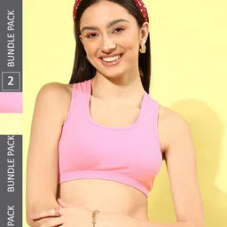 Leading Lady Pack Of 2 Full Coverage Non Padded Workout Bras With All Day Comfort-image-56