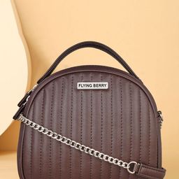 FLYING BERRY PU Structured Handheld Bag With Cut Work-31