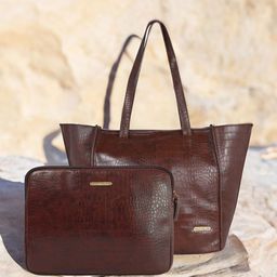 Bagsy Malone PU Shopper Shoulder Bag with Cut Work-46