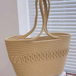 Bajo's Self Design Oversized Jute Shoulder Bag With Cut Work-2