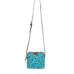 TEAL BY CHUMBAK Floral Printed Swagger Sling Bag-2
