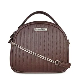 FLYING BERRY PU Structured Handheld Bag With Cut Work image 4