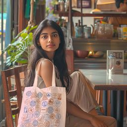 Doodle Unisex Typographic Printed Eco-Friendly Reusable Cotton Canvas Shopper Tote Bag-image-78