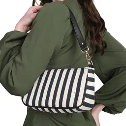 MINI WESST Striped Structured Shoulder Bag image 1