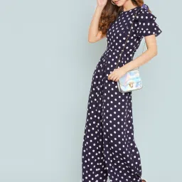 Polka Print Women Jumpsuit-image-49
