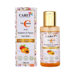 CARET ORGANIC Raspberry & Papaya Face Wash 100 ml With Glutathione & Vitamin C Soap image 2