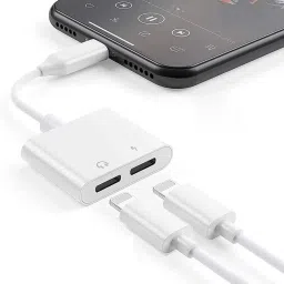 Gadget Zone White iPhone Splitter Earphone Adapter Converter Compatible all devices Phone Converter-33