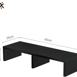 Flux Space-Saving Solution: Black Monitor Stand with Storage Compartment Engineered Wood Multipurpose Table image 2