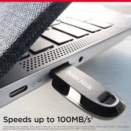 SanDisk Ultra Curve 128GB USB 3.2 Flash Drive (Built-in Keyring Loop, SDCZ550-128G-I35, Black) image 3