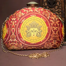 ARTKLIM Durga Printed Half Moon Clutch-image-95