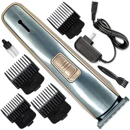 Jatin Mart Professional Rechargeable Waterproof Beard Mustache Trimmer Powerful Hair Clipper Salon approved Electric Razor Grooming Kit 1200 mAH Battery (6 Month Warranty) 7004 Fully Waterproof Grooming Kit 120 minRuntime 4 Length Settings-image-72