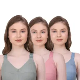 Pack of 3 Women Full Coverage Non Padded Bra-image-50