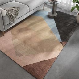 Multi Abstract Wool and Viscose 4 ft X 6 ft Hand Tufted Carpet-image-56