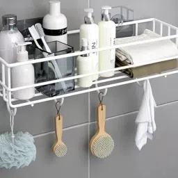 kitchen rack shelf Storage Organizer (Pack of 1) Self Adhesive sticker Carbon Steel Kitchen Trolley-14