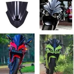 BIKE WINDSHIELD BLACK NINJA PULSAR ALL BIKE UNIVERSAL Bike Windshield Bike Windshield-14