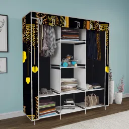 C1 11 BLACK PP Collapsible Wardrobe-12