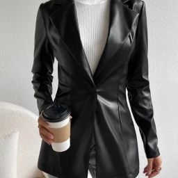 Women Solid Single Breasted Casual Blazer-image-42