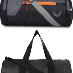 20 L Gym Duffel Bag - GYM DUFFLE BAG FOR INDOOR OUTDOOR SPORTS - Grey, Black, Black-picture-43