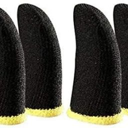 Mobile Phone Gaming Anti-Sweat Breathable Thumb| 02 Pair yellow Finger Sleeve-46