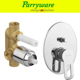 parryware Pluto concealed Diverter Body with Concealed Upper Part set of 4 pic 213 Pluto Diverter with upper trim | Hot and Cold water Mixer | Complete set Diverter Faucet image 2