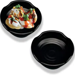 Pack of 2 Dahi Bhalla/Chat/Papdi/Fruit Chat/Snacks/Appetizer/Dessert Plate Sizzler Tray-27