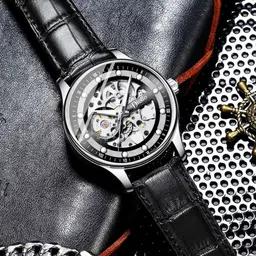 DIOLLO Men Skeleton Dial & Leather Straps Analogue Automatic Motion Powered Watch DIO21-4
