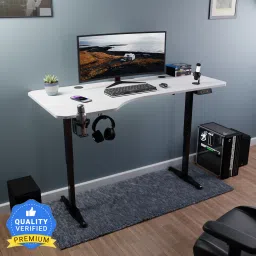 Trigger Multipurpose Electric Height Adjustable Spacious Engineered Wood Office Table-17