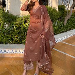 royal export Embroidered Kurta, Palazzo & Dupatta Set image 2