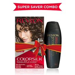 Revlon Set of Colorsilk Hair Color with Keratin - Dark Brown 3N & Free Outrageous Shampoo image 2