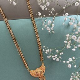 Digital Dress Room Gold-Plated & Black Beaded Mangalsutra-8
